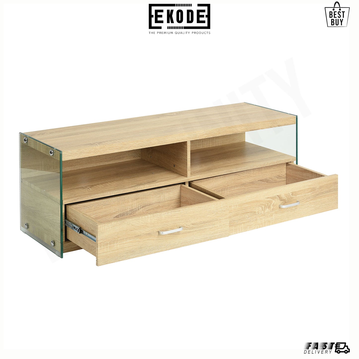 EKODE™ TV Unit Media Stand Storage Cabinet Modern Cupboard and Shelf Storage