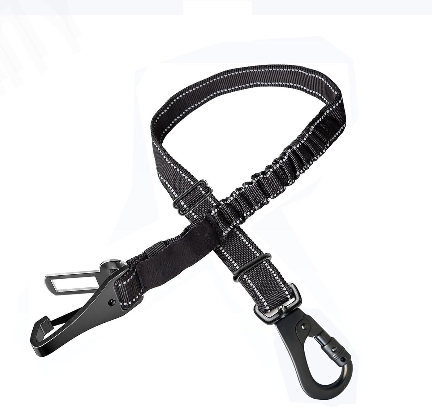 Dog Seatbelts for Cars, Adjustable with Anti Shock Bungee Buffer,  Heavy Duty Carabiner Clip, Dog Seatbelt Isofix