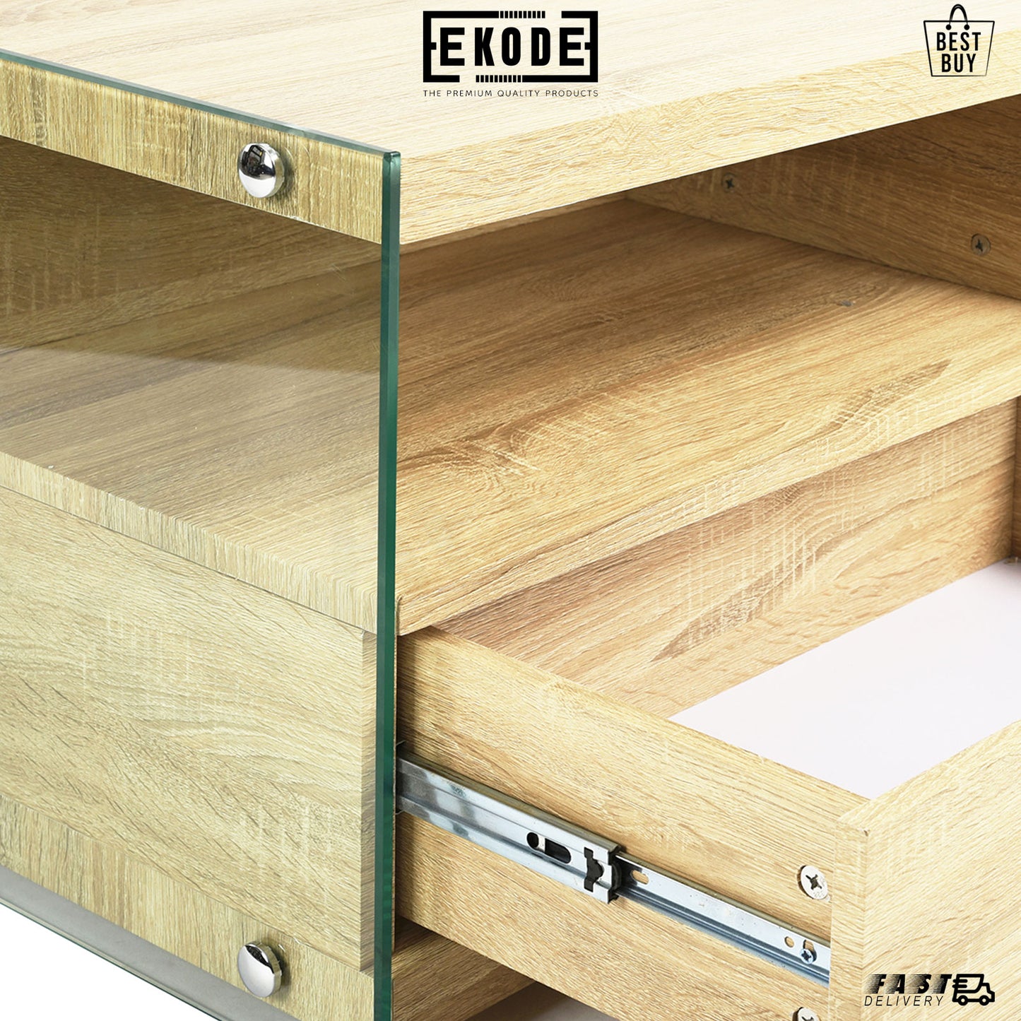 EKODE™ TV Unit Media Stand Storage Cabinet Modern Cupboard and Shelf Storage