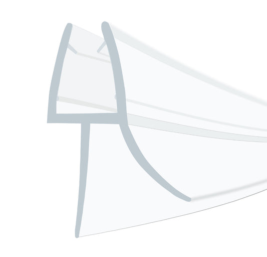 EKODE Clear Shower Door Seal Strip for 4-6mm Glass, Fits Up to 20mm Gap - Perfect Clear Shower Screen Seal Replacement, 100cm Adjustable Length (Straight)