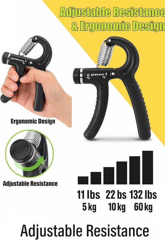 EKODE™ Fitness Adjustable Grip Strengthened (5–60 kg) – Hand Exerciser with Stainless Steel Spring for Building Strong Wrists, Fingers, Forearms & Hands