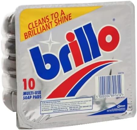 Brillo Soap Pads Pack of 10 Multi Use Soap Pads, Cleans To A Brilliant Shine