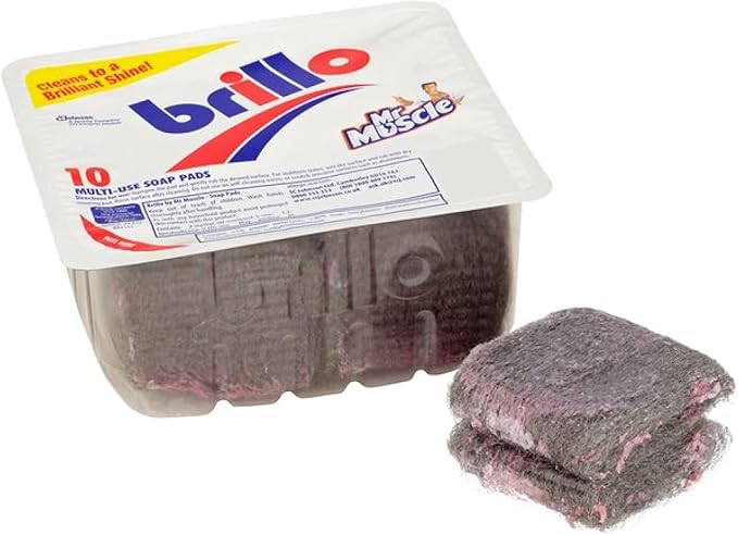 Brillo Soap Pads Pack of 10 Multi Use Soap Pads, Cleans To A Brilliant Shine