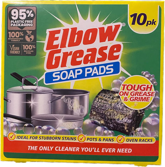 Elbow Grease Soap Pads For Pots Pans Oven Racks Stubborn Stains 10Pk Multi Packs