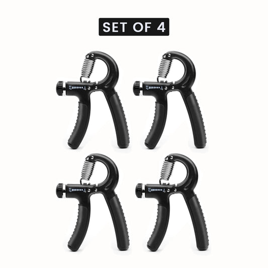 EKODE Set of 4 Fitness Adjustable Grip Strengthener (5–60 kg) – Hand Exerciser with Stainless Steel Spring for Building Strong Wrists, Fingers, Forearms & Hands