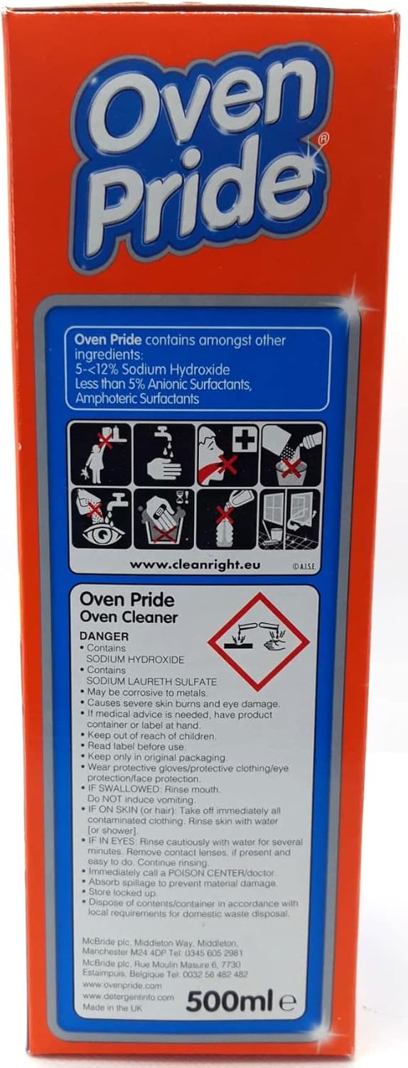 Oven Pride Oven Cleaner 500 ML Bottle - Bags for Cleaning Oven Racks, Gloves and Instructions Included - Complete Oven Cleaning Kit with Ultra Absorbent Microfibre Cleaning Cloth