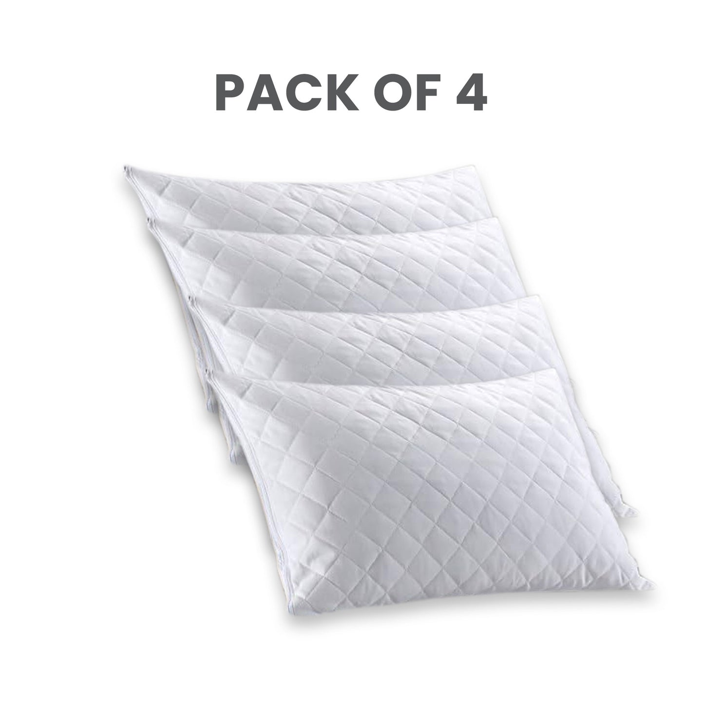 EKODE™ Ultra Soft Zipped Pillow Protectors - Hypoallergenic Quilted Pillow Protectors - Soft & Breathable Microfiber Pillowcase Protectors 50x75 CM