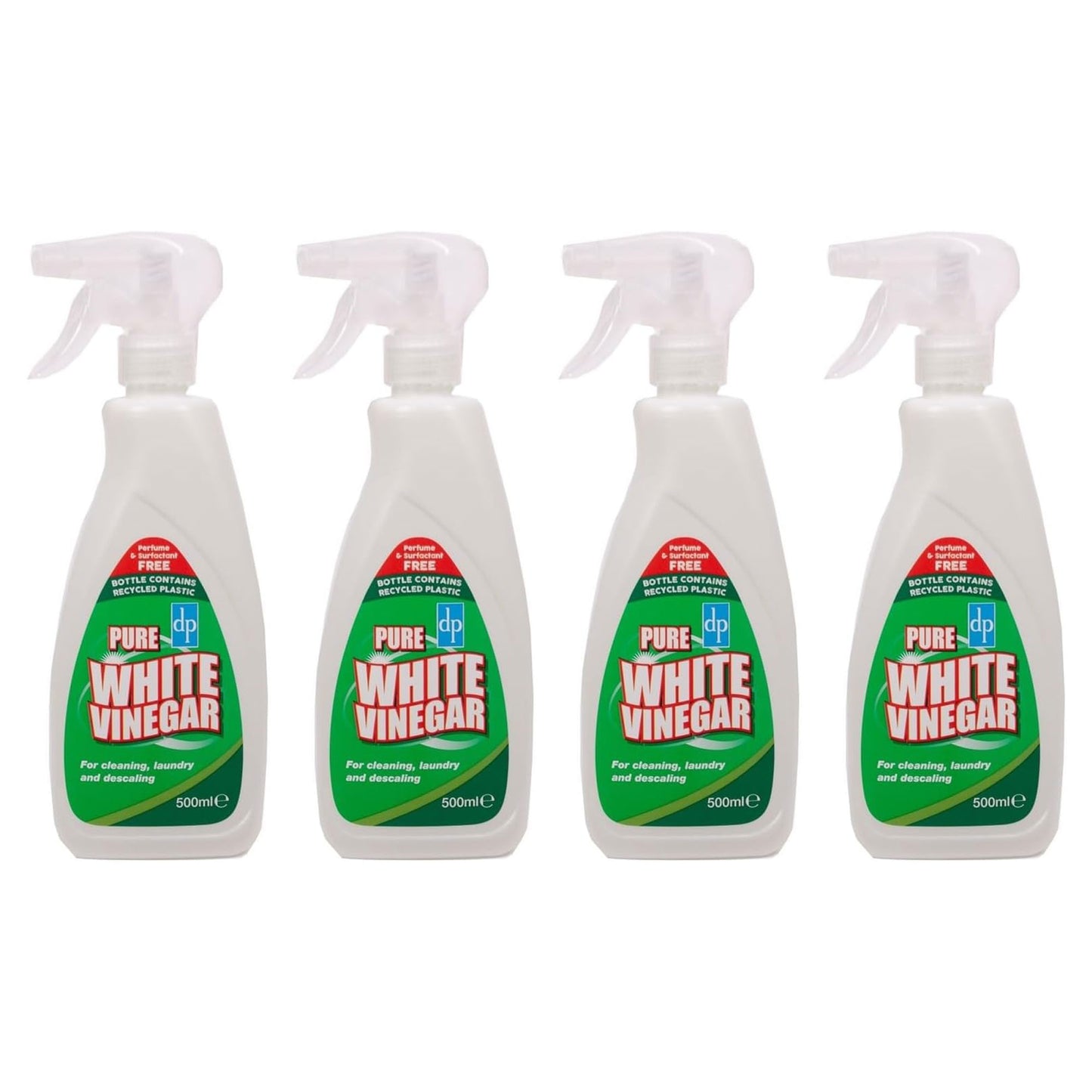 Pack of 4 White Vinegar Tradtional Cleaning Spray Multi Purpose Cleaner & Descaler 500ml