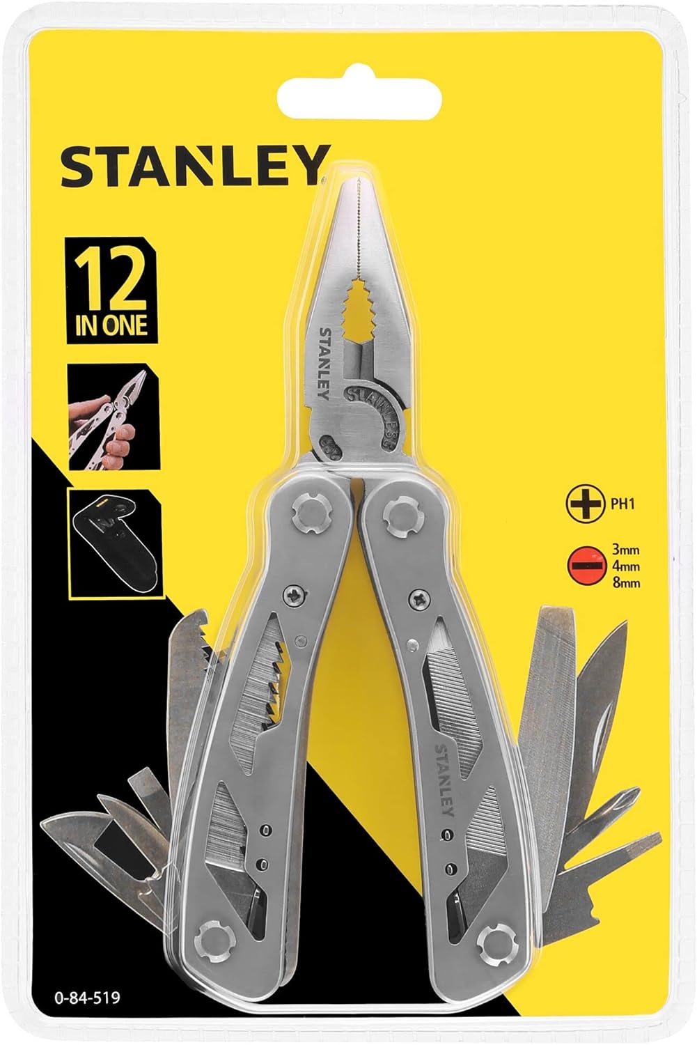 Stanley 12 in 1 Multi-Tool with holster, Silver