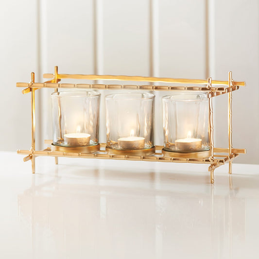 Beautiful  and Classic Bamboo Tealight Holders A Stylish Decoration Piece Gift