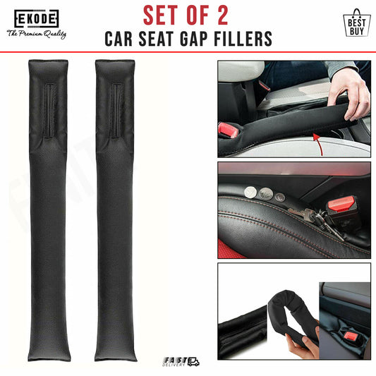 2Pcs Car Seat Gap Filler Universal Leather Spacer Catcher Seat Side Blocker Pad