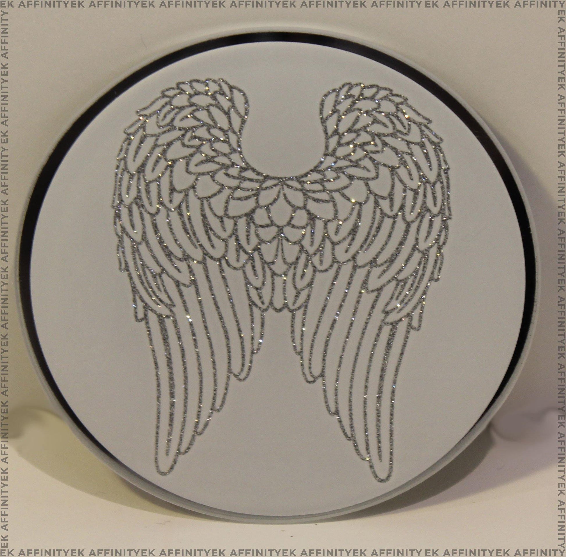 Glittered Wings Candle Plate, 10cm - EK Affinity