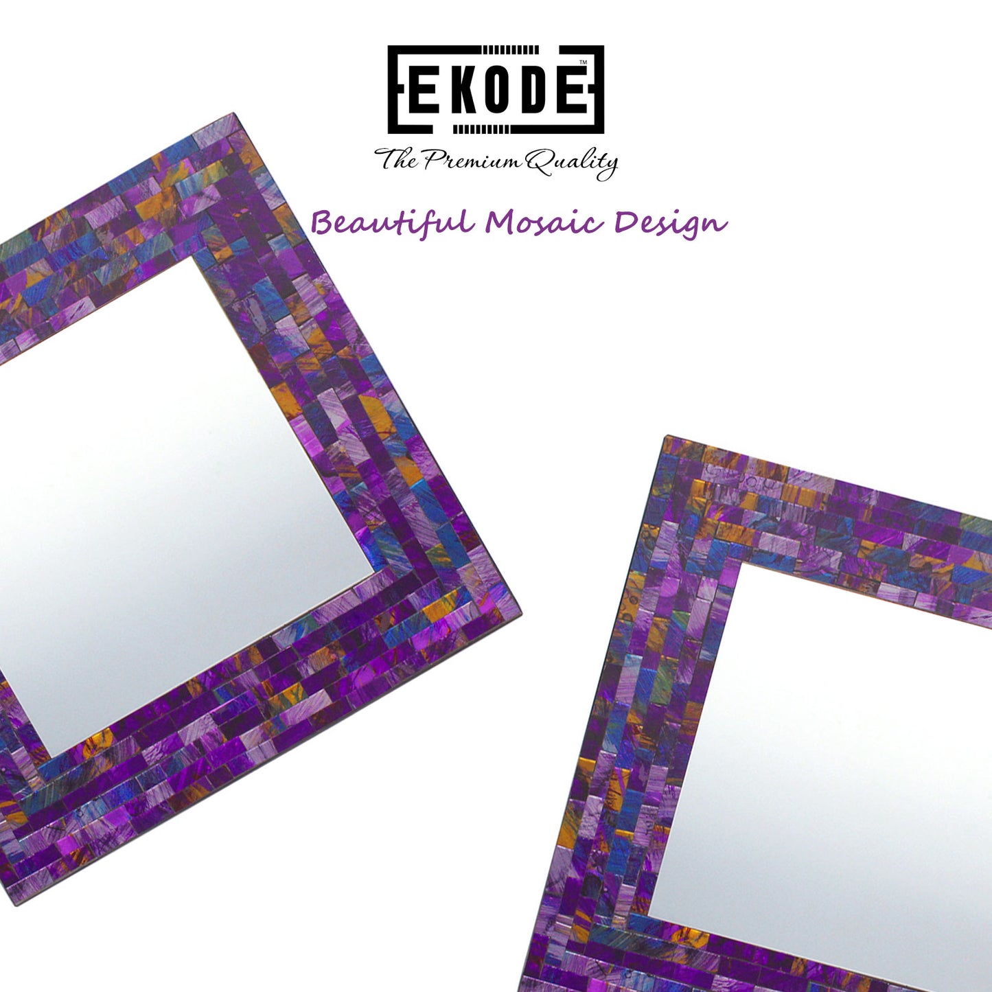 Lovely Purple and turquoise Unique Mosaic Square Wall Mirrors Handmade Best Gift