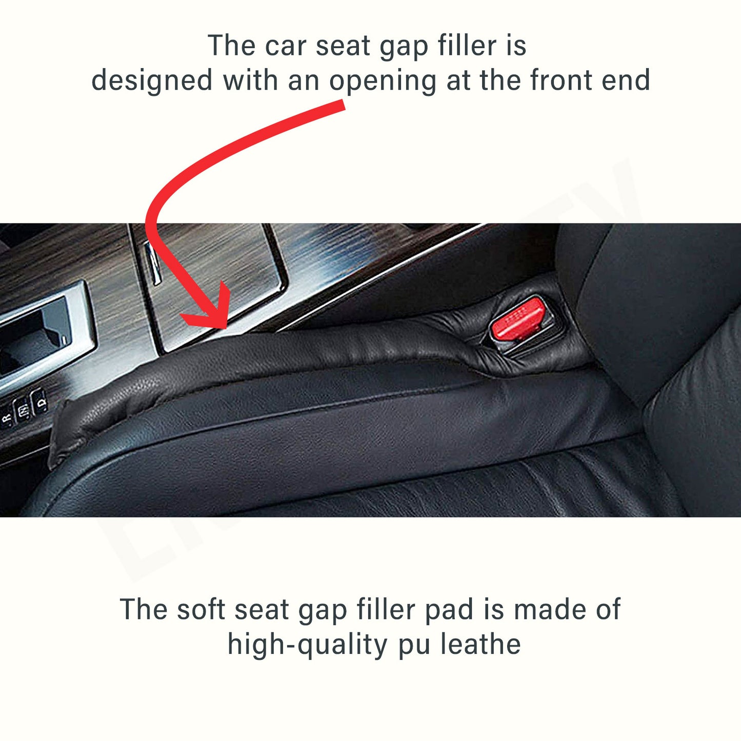 2Pcs Car Seat Gap Filler Universal Leather Spacer Catcher Seat Side Blocker Pad