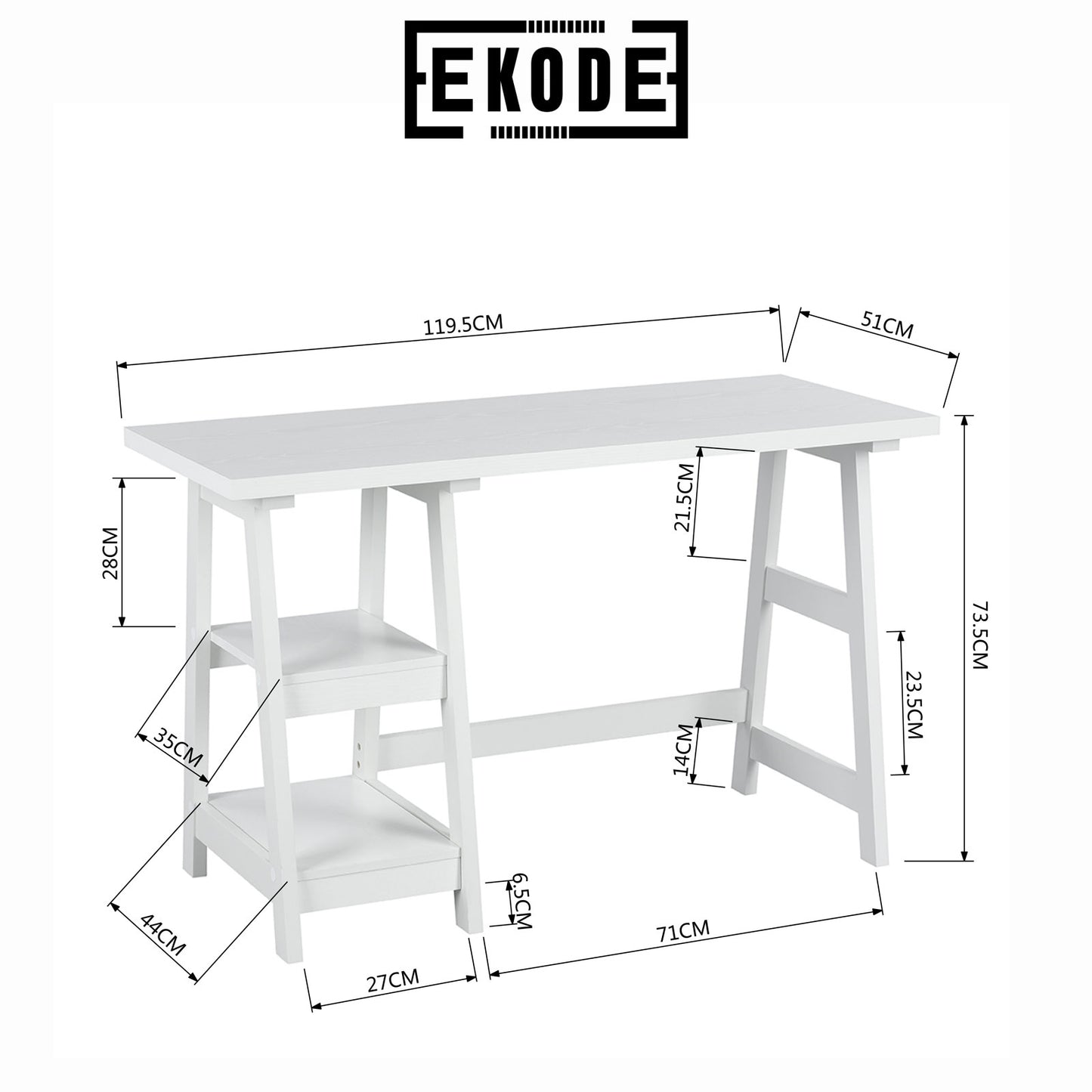 EKODE™ Vintage Style Computer Study Desk Designed for studios and Small Spaces