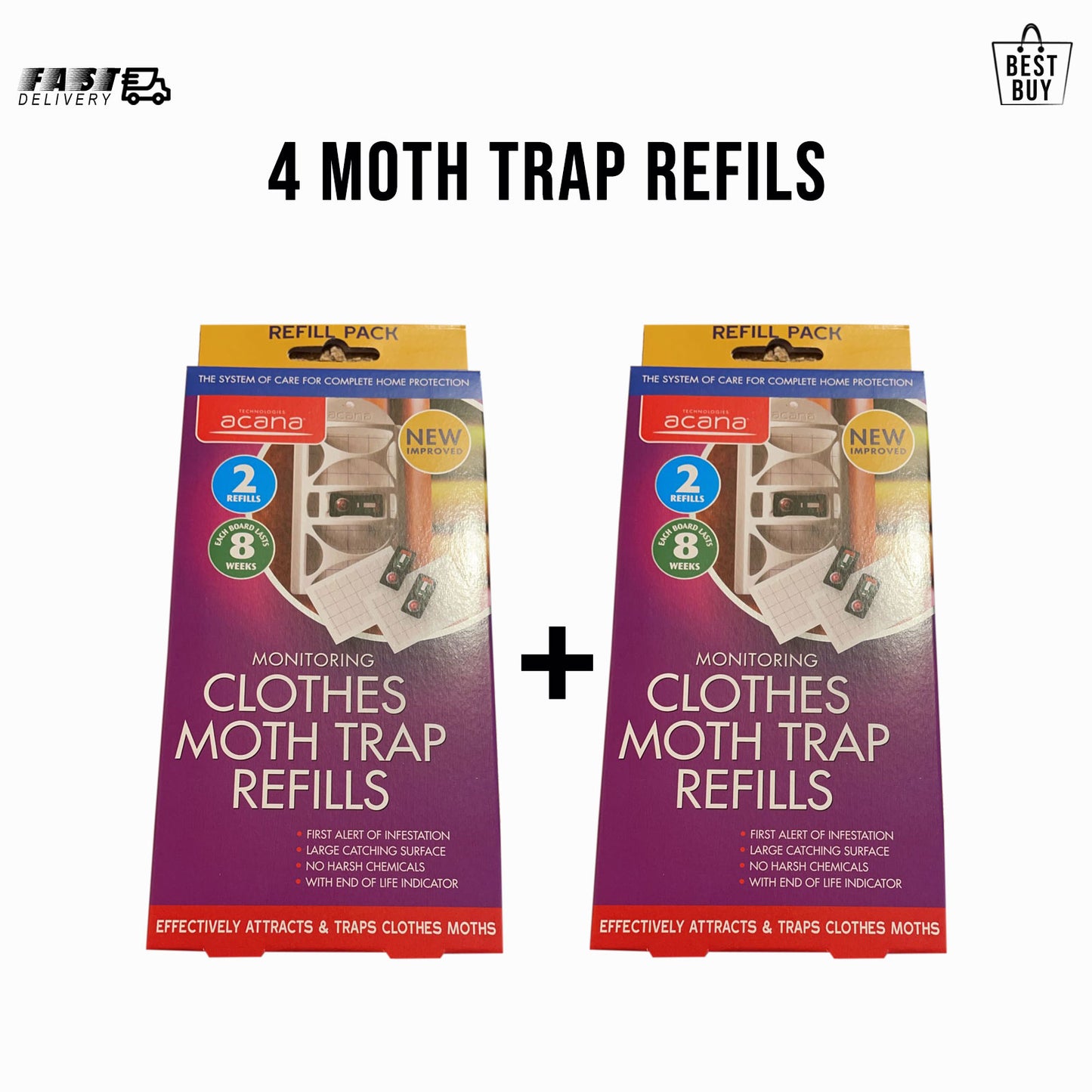 4 Moth Monitoring Trap Chemical Free Killer Refill Station Last upto 8Week