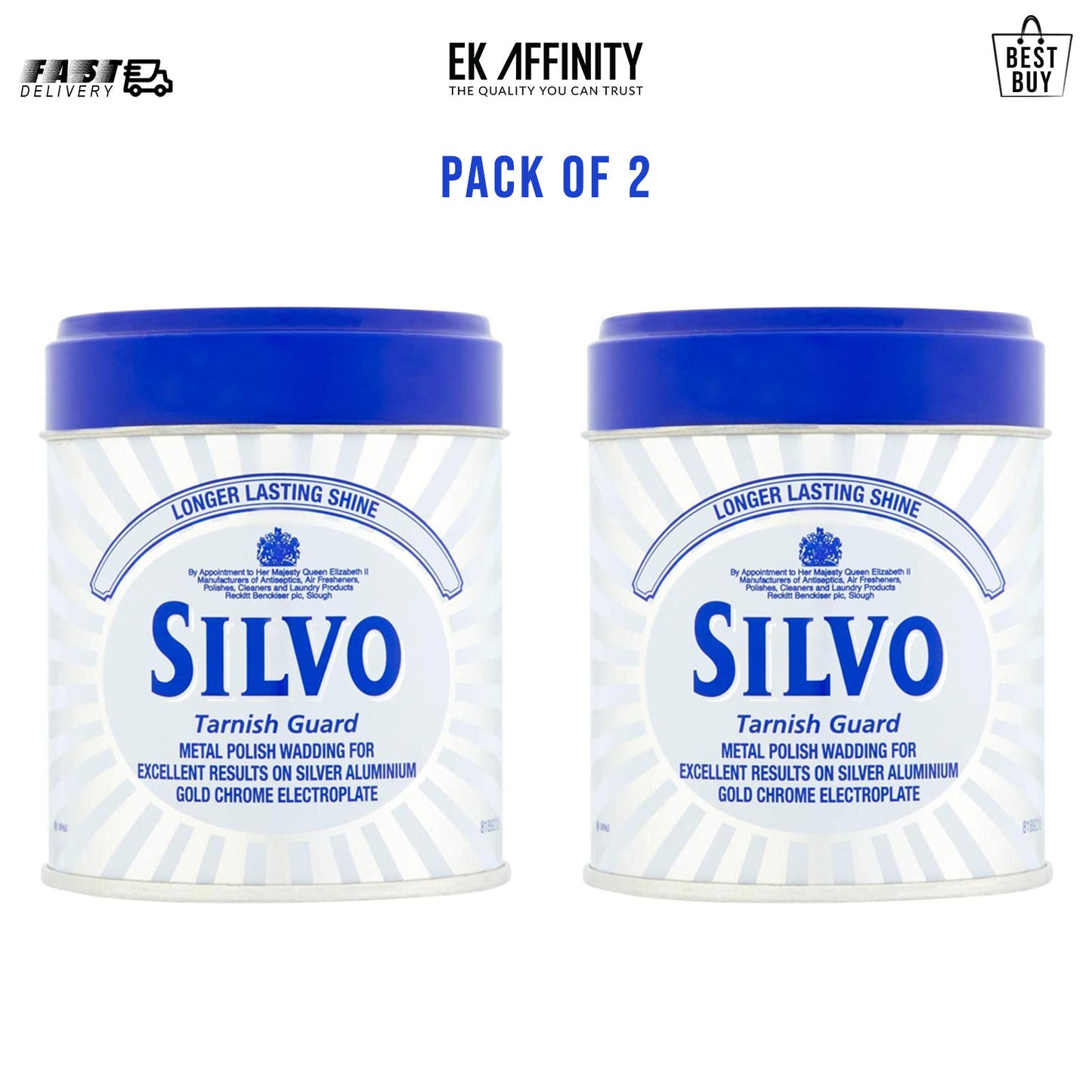 Silvo Tarnish Guard Silver Polish Wadding Gold Chrome 75g Value Pack