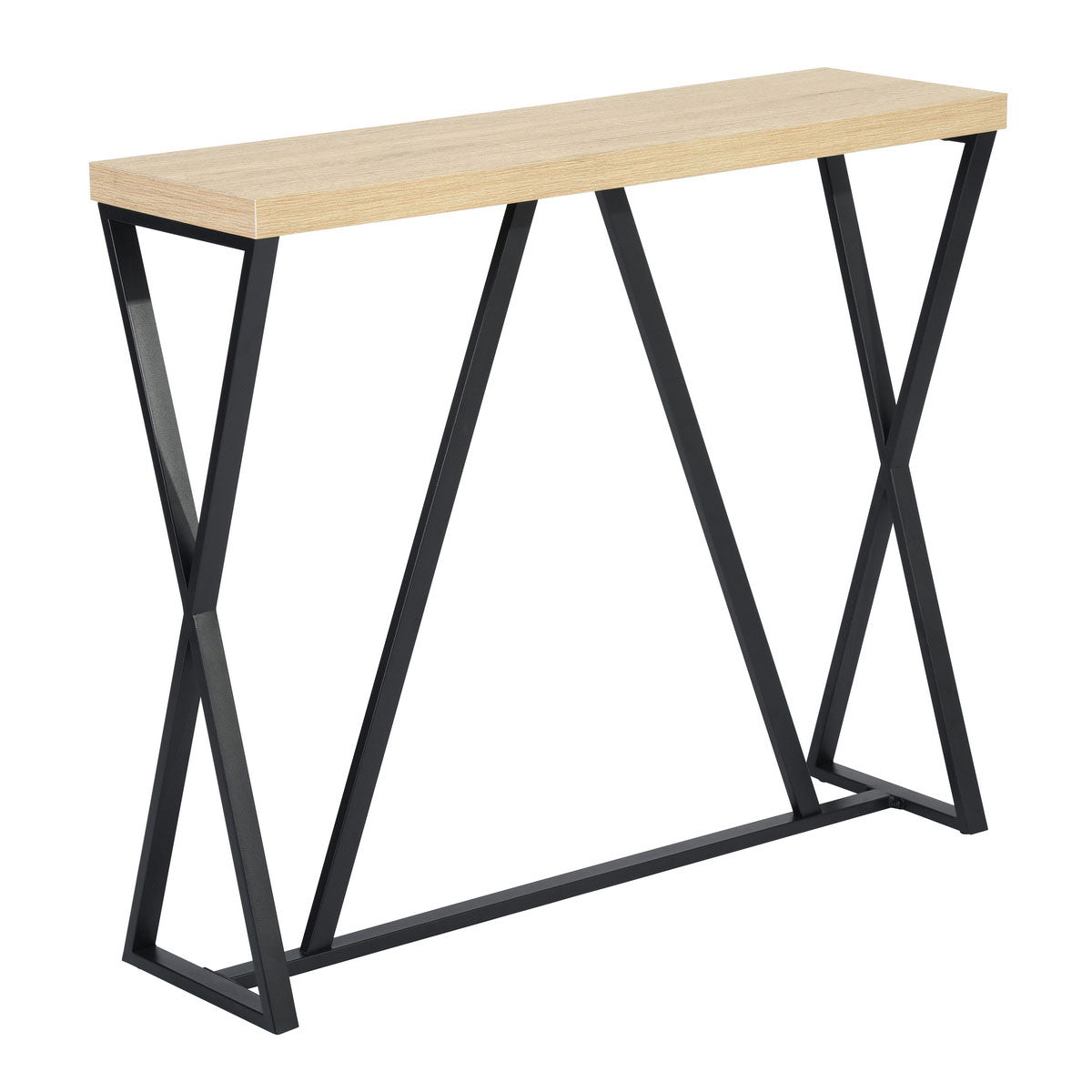 EKODE™ Steel Console Table Industrial Style Beige and Black Alloyed Engineered Wood