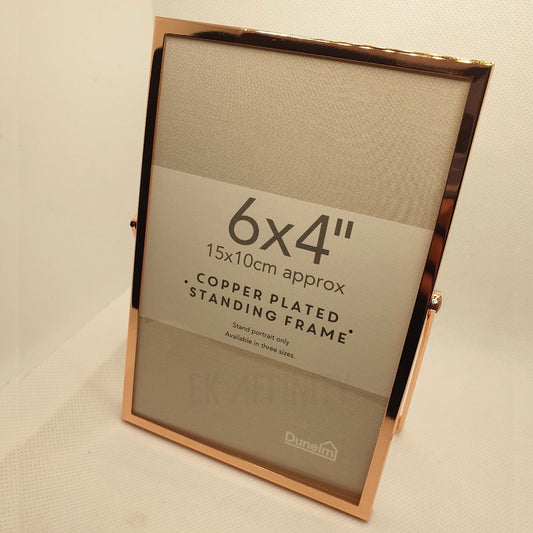 Elegant Copper Plated Thin Edged Photo Frame 6x4 Inches Best Gift