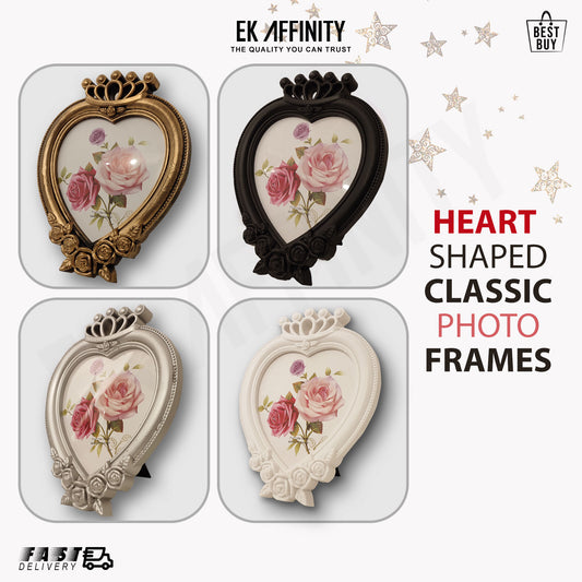 Classic Vintage Style Heart Shape Photo Frames 18x18 CM in 4 Colors Best Gift